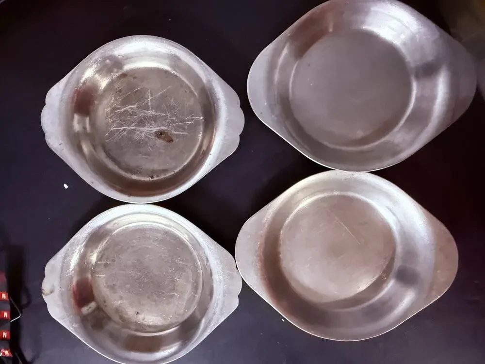 Vintage Don Silver Like Finish Individual Serving Dishes Set of 4